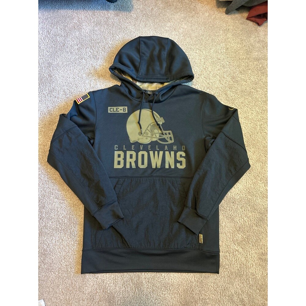 Cleveland Browns Salute to Service Camo Men’s Nike Dri-Fit Hoodie Size Small